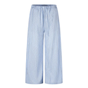 Relaxed Drawstring Elastic Waist Stripe Wide Leg Pants