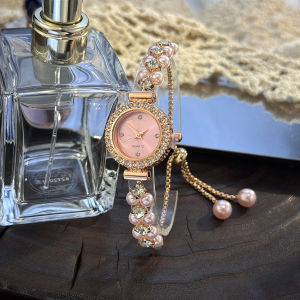 Luxury Bracelet Watch For Women Elegant Double Pearl Row Strap New Fashion Quartz Watch Womens Watches No Tarnish