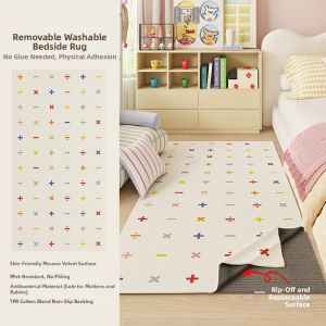 AOVOC | Washable Child Room Cartoon Crawling Rug No-glue Thick Machine Washable