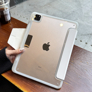 For iPad Air 11 10th 4 5 10.9 13 Leather Case iPad 11th pro 11 10.2 9th 7th 8th 10.5 9.7 Acrylic Clear Hard Magnetic Fold Cover