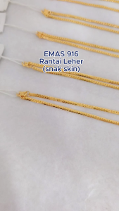 Emas 916 Rantai Leher Snack Skin / Gold 916 Necklace NK05