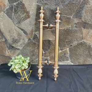Handle Pintu Rumah Kuningan Motif Gotri Antik 65 cm 2 Pcs