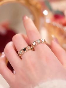 Heart Love Diamond Rings Open Free Size Ring Couple Valentine Gift Birthday Fashion Women 轻奢 闪闪 爱心锆石戒指 开口可调节 情侣戒指 礼物 女友