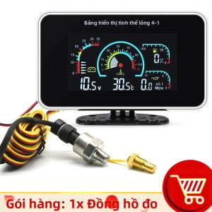 RYSJM | Cảm Biến Mức Nhiên Liệu 0-190 Ohm Máy Đo 4 Trong 1 Với Đồng Hồ Đo Nhiệt Độ Nước Và Áp Suất Dầu Phạm Vi 100MM-500MM Vỏ Nhựa Cho Xe Cộ