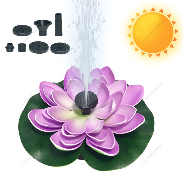 Solar Fountain Pump Bird Bath Lotus Fountain Pump With 7 Nozzles Solar