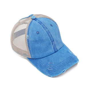 Quick drying hat worn-out hole hat back opening hat ponytail hat adult baseball cap breathable and sun resistant