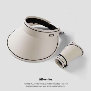 Ultra-Light One-Piece Seamless Sun Hat Fashionable Summer Casual Foldable Empty Top Hat with Large Brim for Sun Protection