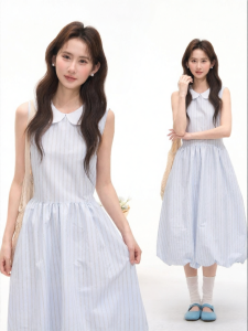 HTMEME | Sweet Youthful Girly Collar Slim Fit Summer Dress
