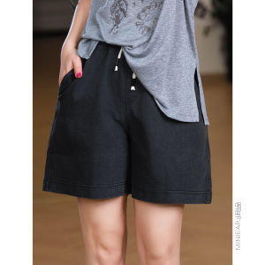 XIAOER | Comfortable Drawstring Waist Shorts Light Color Thin Female