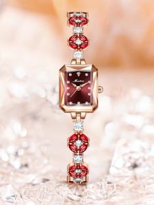 Luxurious Jade Jewelry Bracelet Watch Womens Square Small Dial Precision Watches High End Fashion Quartz Movement Mineral Glass