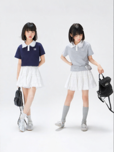 zosee | Bộ Đầm Polo Cổ Tay Ngắn Cho Bé Gái Mùa Hè