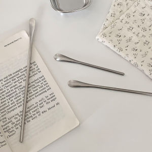 1pcs 304 Stainless Steel Stirring Stick Long Handle Spoon Creative Coffee Dessert Spoon Cocktail Mixer Spoon Ice Spoon Home Bar