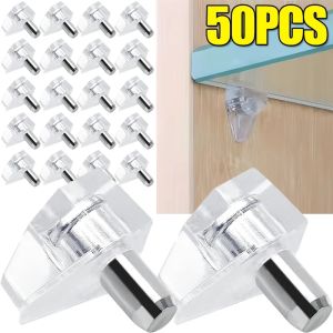10/50Pcs Shelf Support Pegs Plastic Laminate Support Studs Cabinet Wardrobe Shelf Holder Pins Glass Plate Furniture Bracket Peg