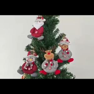 CPY Christmas Tree Hanging Doll Ornament Xmas Elk Snowman Doll Pendant Gift Home Decor