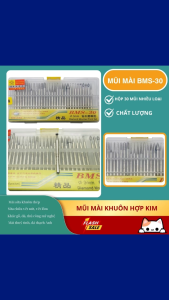 [Hộp 30 mũi các loại] Mũi Mài Kim Cương Siêu Cứng BMS-30 – Dụng Cụ Mài Đa Năng Cho Thợ Cơ Khí