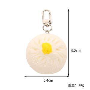 Breakfast Baozi Model Creative Simulation Food Keychain Toy for Role Play Gift Soft Rubber Material Independent Packaging