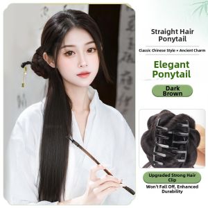 QIAOYIDUO | Wenwan Chinese Style Womens Hair Braid Ponytail Simulation Wig