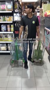 Beg Pengangkut Haiwan Peliharaan Beroda / Pet Carrier Luggage Large Full Transparent - Up to 12kg