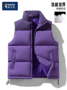 TUCANO Mens down Cotton Vest 2025 New Autumn Winter Warm Stand Collar Jacket Thickened Polyester Fiber Pure Color Zipper