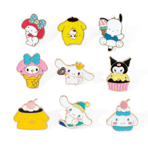 Sanrio | Anime Kitty Cat Enamel Pin Cartoon Figure Kuromi Cinnamoroll Pochacco Metal Badge Brooch Jacket Jeans Lapel Pin