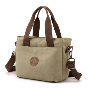 Canvas Bag Womens Large Capacity Rice Bag Lunch Bag Minimalist Messenger Bag Work Commuter Hand-Carrying Bag Large Capacity Mummy Bag