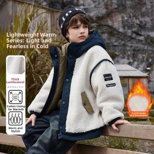 Ask Junior | Boys Warm Thick Lamb Wool Coat 2026 Winter New