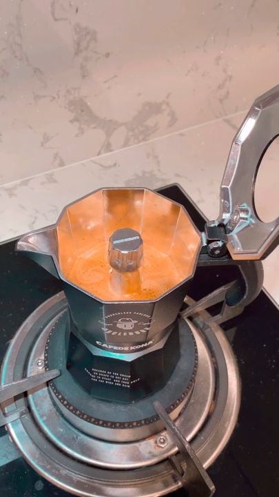 Cafede Kona X Uncle Burn Moka Pot Cups Moka Pot Matte Black Moka