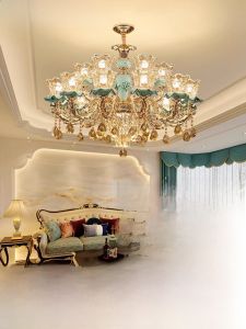 Elegant European Style Crystal Chandelier Full Spectrum Eye Protection Light Luxury Villa Bedroom Dining Room Lighting Fixture