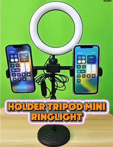 TRIPOT Ring light + Tripod with 2 Holder HP Ring light Tripod Mini Stand HP Live stream Selfie Make Up