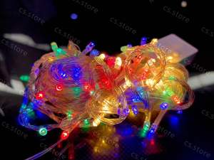 ไฟประดับ ไฟกระพริบ LED ไฟตกแต่งบ้าน เสียบไฟบ้าน 220v ไฟคริสมาส ไฟตกแต่ง led ไฟตกแต่งห้อง 100L กระพริบ กันน้ำ สีขาว วอร์ม คละสี