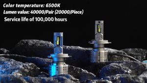 Novsight 2Pcs N60 H4 H7 H11 9005 HB3 9006 HB4 200W 40000LM High Low beam High Beam LED Headlight Bulbs for Car White Color 6500k LED Headlight kit
