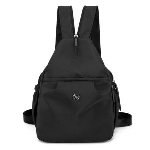 Versatile Oxford Cloth Outdoor Travel Commuting Womens Backpack Crossbody Chest Bag Soft Handle Decorative Stitching Youth Spring Nylon Lining Zipper Closure No Folding