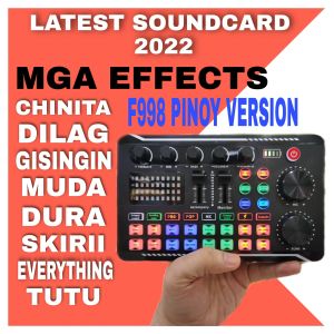 F998 Soundcard Original Pilipino Version F998 Soundcard With Bluetooth | Noise Cancellation | Special Effects | Type-C | 3Phone Connect At The Same Time Mikyop Music