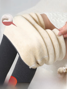 MiiOW | Quần lót lông cừu dày lót lụa cạp cao MiiOW Quần lót mùa đông dày đặc cho nữ Quần lót cotton mùa thu đông