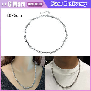 Punk Retro Spiked Metal Knot Chain Small Thorn Necklace For Men and Women Cool Hip-hop Fashion Jewelry Gifts