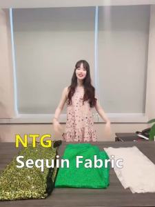 Metal Sequin Mesh Glitter Handmade DIY Fabrics 6mm Sequins Beads Clothes Wedding Decoration 0.5 Meter