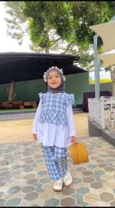 Setelan Candy Anak Perempuan Model Terbaru 2023/One set Anak Kekinian Motif Kotak-Kotak Elegan