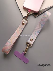 ZHENGEGE | Elegant Pattern Wide Wristband Strap Female High-end Short Anti-drop Mobile Phone Lanyard