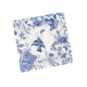 20pcs 33cm 2Layer Chinese Style Blue Flower and Bird Print Party Tissue Decoration Colored Paper Placemat DIY Decoupage Paper