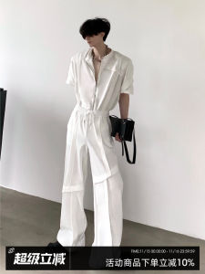 Autumn Mountain Wind Mens Casual Sportswear Set Zipper Short Sleeve T-Shirt Lightweight Comfortable Breathable for Summer