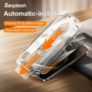 Sanptoch 9H Hardness Screen Protector For iPhone 16 15 14 13 12 Pro Max Military Shatterproof Full Coverage Tempered Glass For iPhone 16 Pro Max Privacy HD Clear Protective Film with Auto Alignment Kit