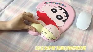 𝗝𝘀 𝗛𝗼𝘁𝗣𝗮𝗱 Non-slip Silicone Wrist Rest Mouse Pad Cute Sanrio Kuromi Cinnamoroll Melody PU Surface 鼠标垫 护手碗 Self Ca