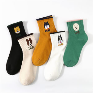 Womens Socks Childrens Knee Socks Cartoon Cute Japanese Style Autumn and Winter Ins Tide K-style Pure Cotton South Korea Student High-Top Socks