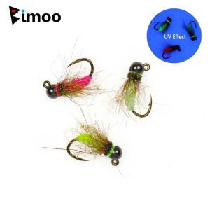 6PCS #10 #12 #14 #16 Fast Sinking Tungsten Bead Head Barbed Jig Nymph Fly Wet Euro Nymph Fly Trout Grayling Fishing Lures Baits