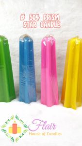 Flair #504 Prism Star Candle Colored Tomb Smokeless and Dripless Candle (15hrs burn time) 18.4cm tall