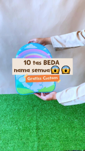 KIARA BAG RANSEL OVAL ATAS CUSTOM FREE DESAIN DAN BISA NAMA ANAK PER TAS