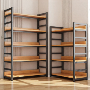 Multi-layer Storage Display Shelving Steel-Wood