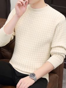 ROMON | Lomond Mens Round Neck Knitwear Winter Thickened Casual Loose Warm Inner Wear T-Shirt Fashionable Youthful Style Long Sleeve