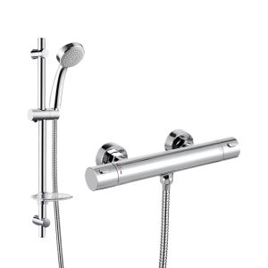 Adjustable Temperature Handheld Wall-mounted Shower with Elevator Rod