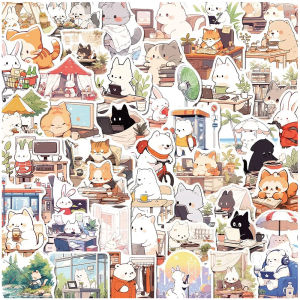Mix Hình Thú Dễ Thương Hoạt Hình Dán Thẩm Mỹ Chống Nước Kawaii Thỏ Mèo Graffiti DIY Văn Phòng Phẩm Laptop Đề Can 10/30/50 Bộ